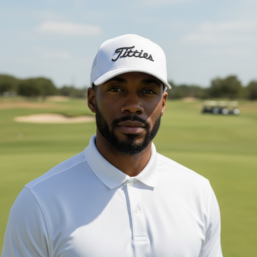 Titties - White Perforated 7 Panel Golf Cap