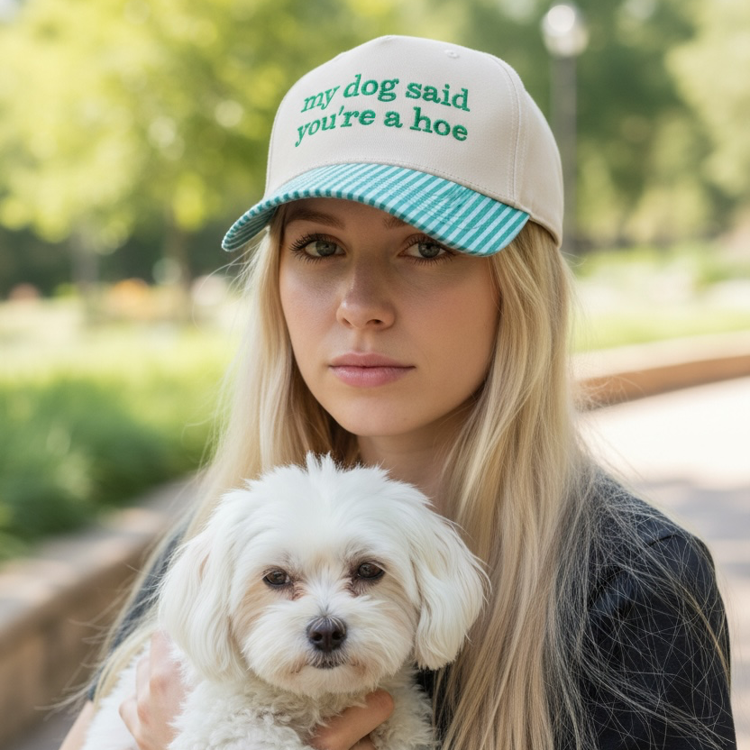 My Dog Said You're a Hoe Hat – Funny Embroidered Trucker Cap