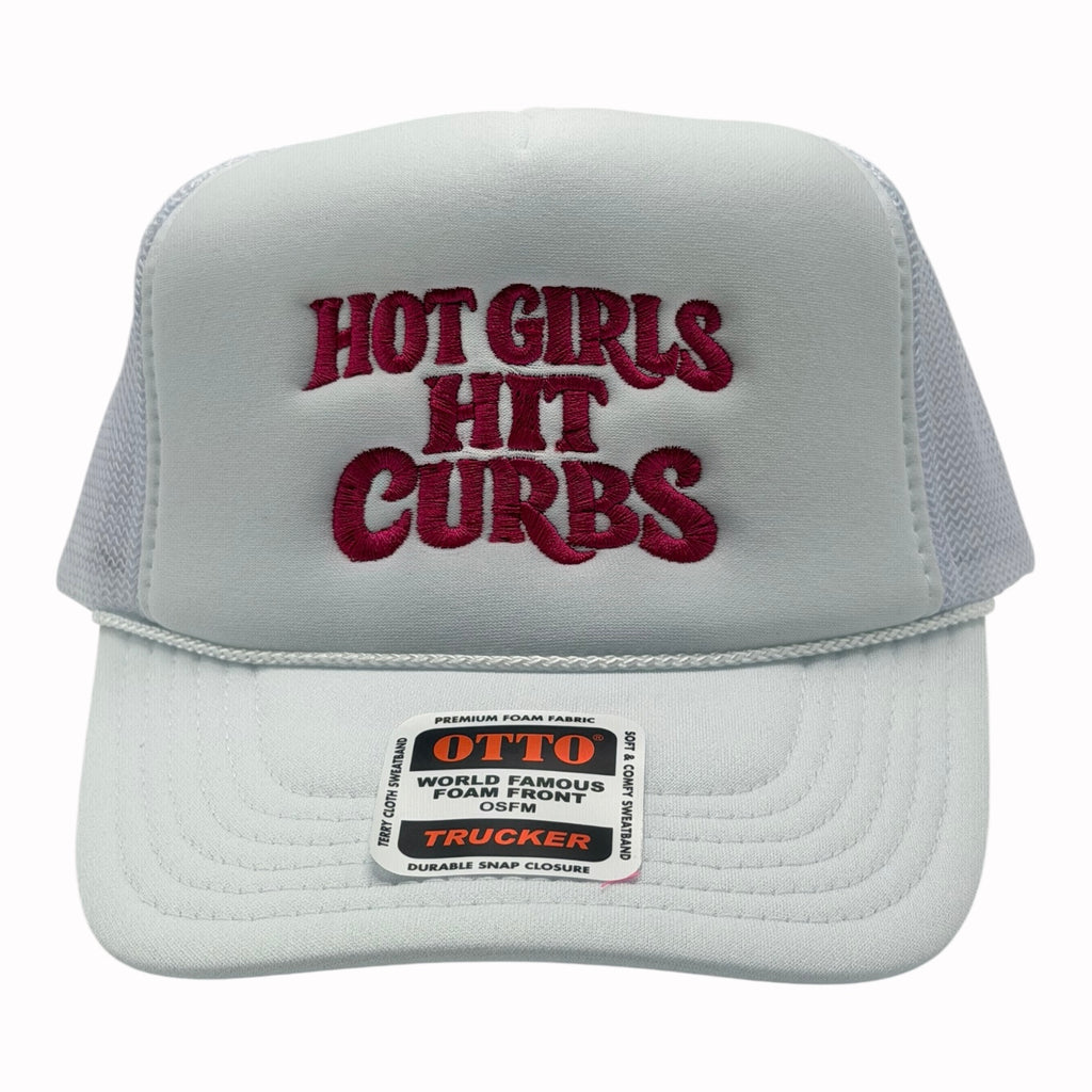 Hot Girls Hit Curbs White Otto Foam Trucker Cap