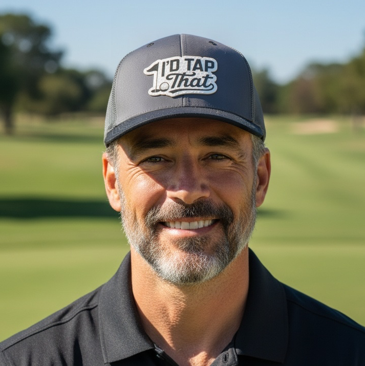 I’d Tap That Golf Hat – Black/Gray 6-Panel Trucker Hat