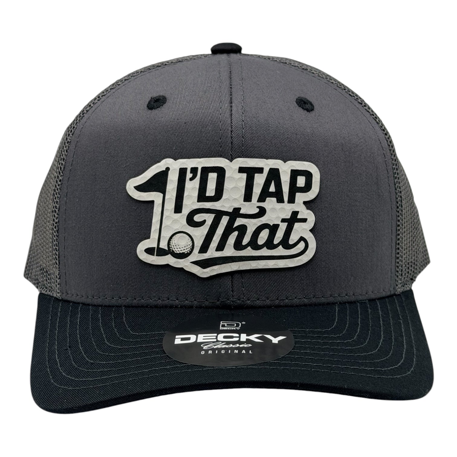 I’d Tap That Golf Hat – Black/Gray 6-Panel Trucker Hat