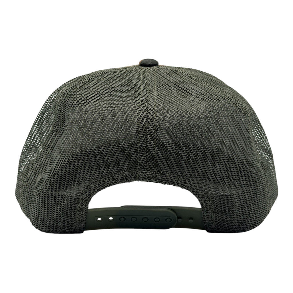 Ain’t Caught Shit Fishing Club – Camo 7-Panel Trucker Hat